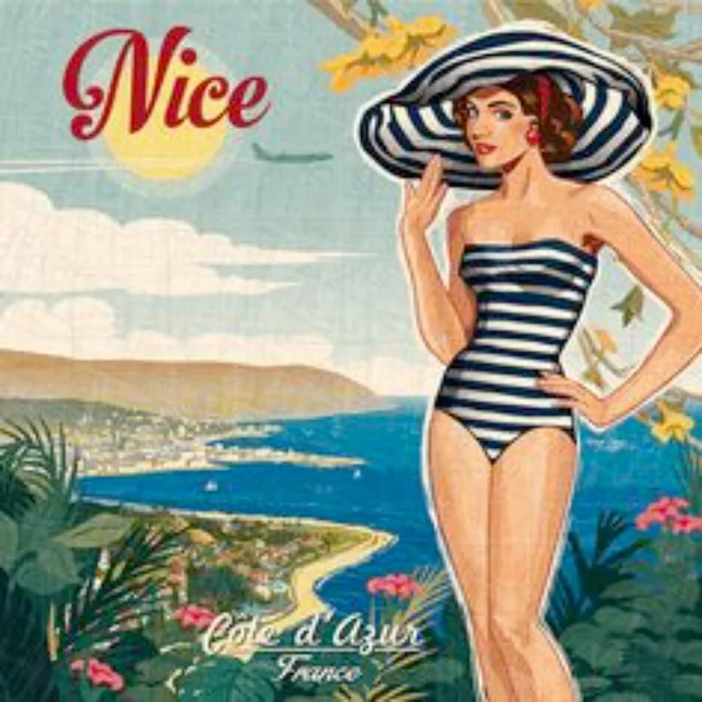 Business & Pleasure  Co. Large Retro Aqua Stripes Beach Blanket Towel NWT - Picture 6 of 6